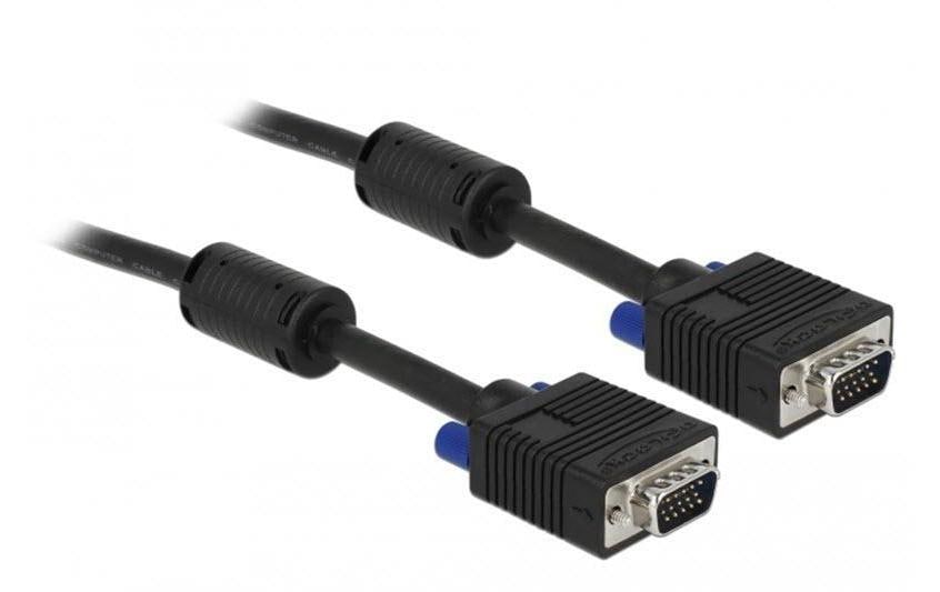 Monitorkabel VGA, M/M, 5 Meter Stecker-Stecker, 2xFerritkern, 15Pin