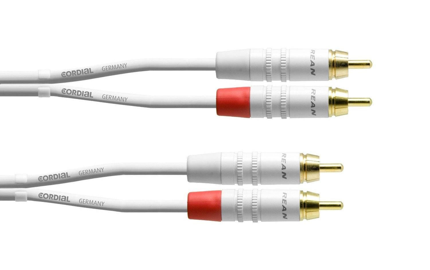 Cordial CFU 3 CC-SNOW Audiokabel, 2x Chinch - 2x Chinch, 3m