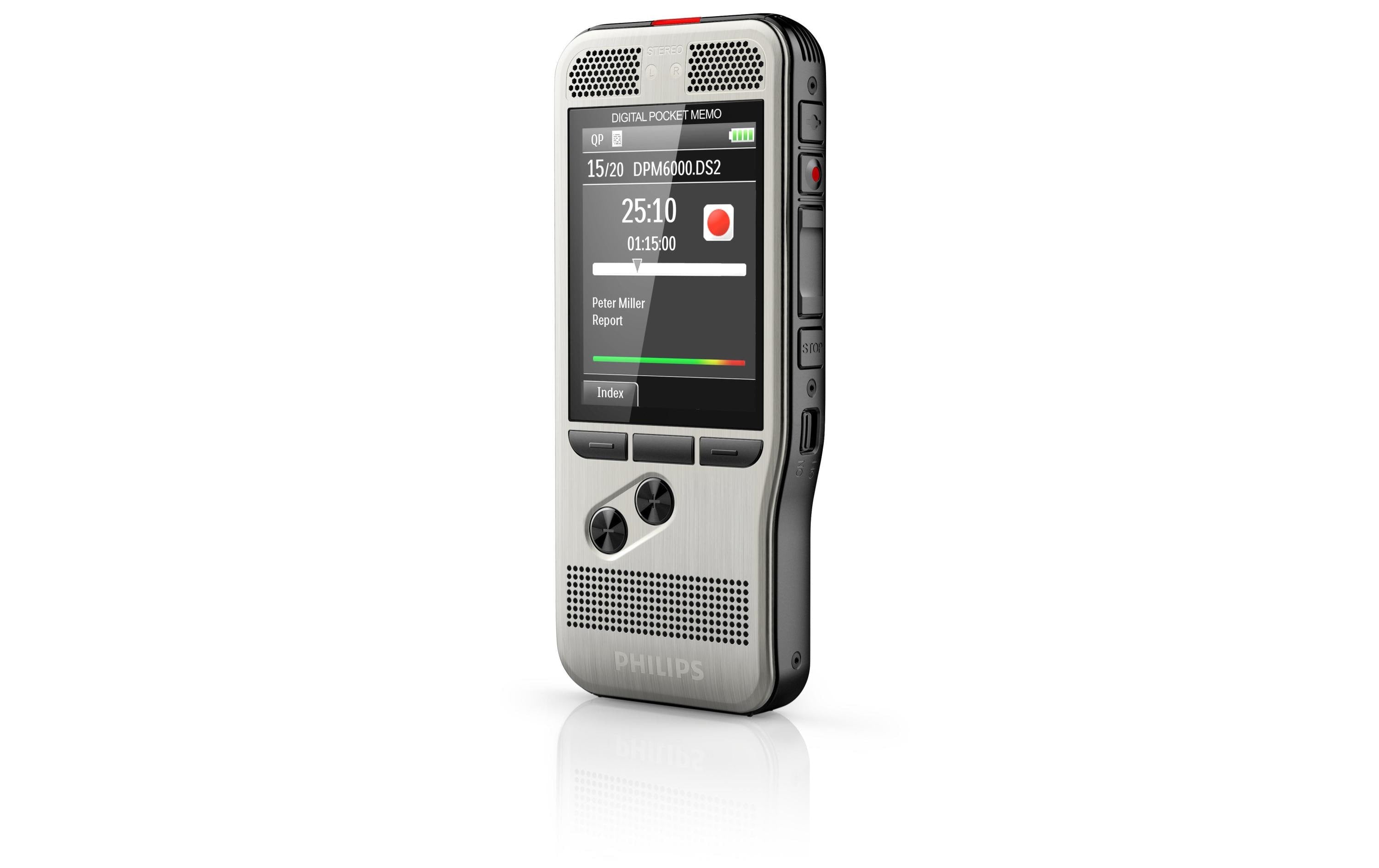 Philips Digital Pocket Memo 6000 digitales Diktiergerät, Drucktastensteuerun