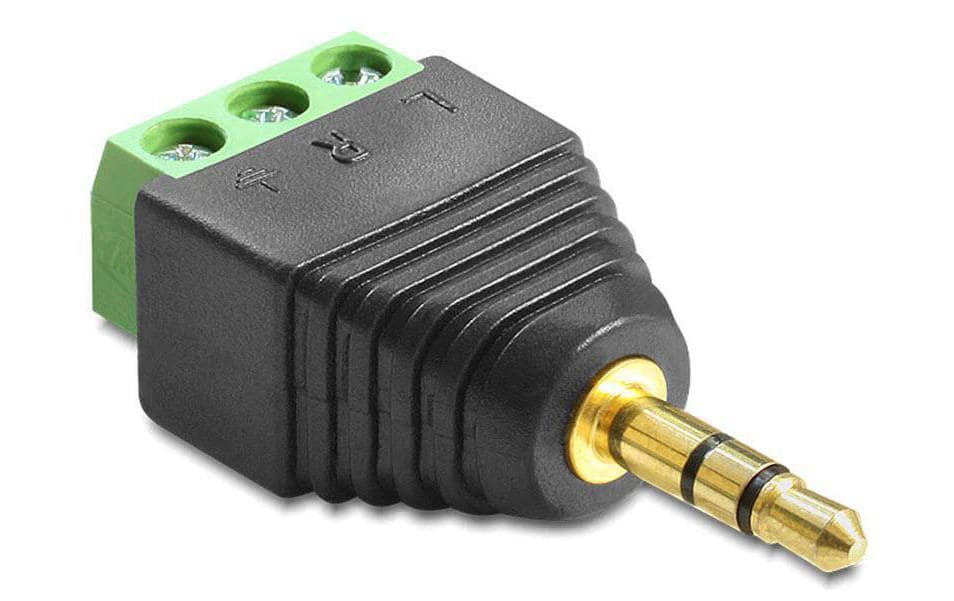 Delock Terminalblock 3.5mm Klinke Stecker 3 Pin Terminalblock