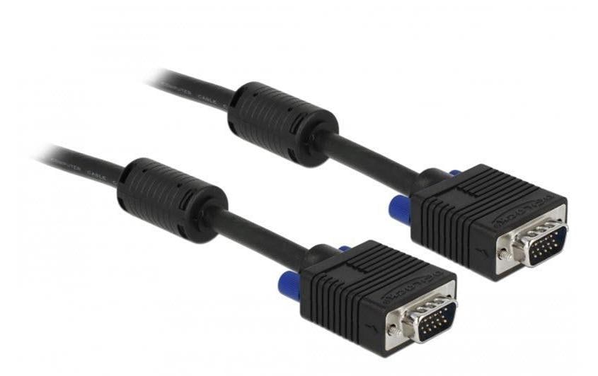 Monitorkabel VGA, M/M, 2 Meter Stecker-Stecker, 2xFerritkern, 15Pin