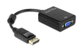Monitoradapter DP zu VGA, passiv DP Stecker zu VGA-Buchse, 12cm, schwarz