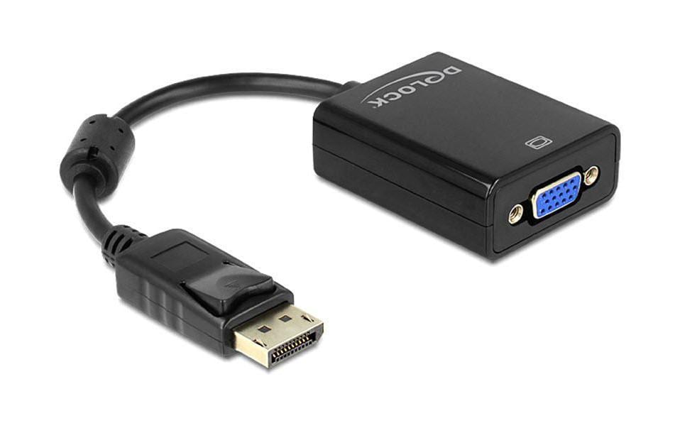 Monitoradapter DP zu VGA, passiv DP Stecker zu VGA-Buchse, 12cm, schwarz