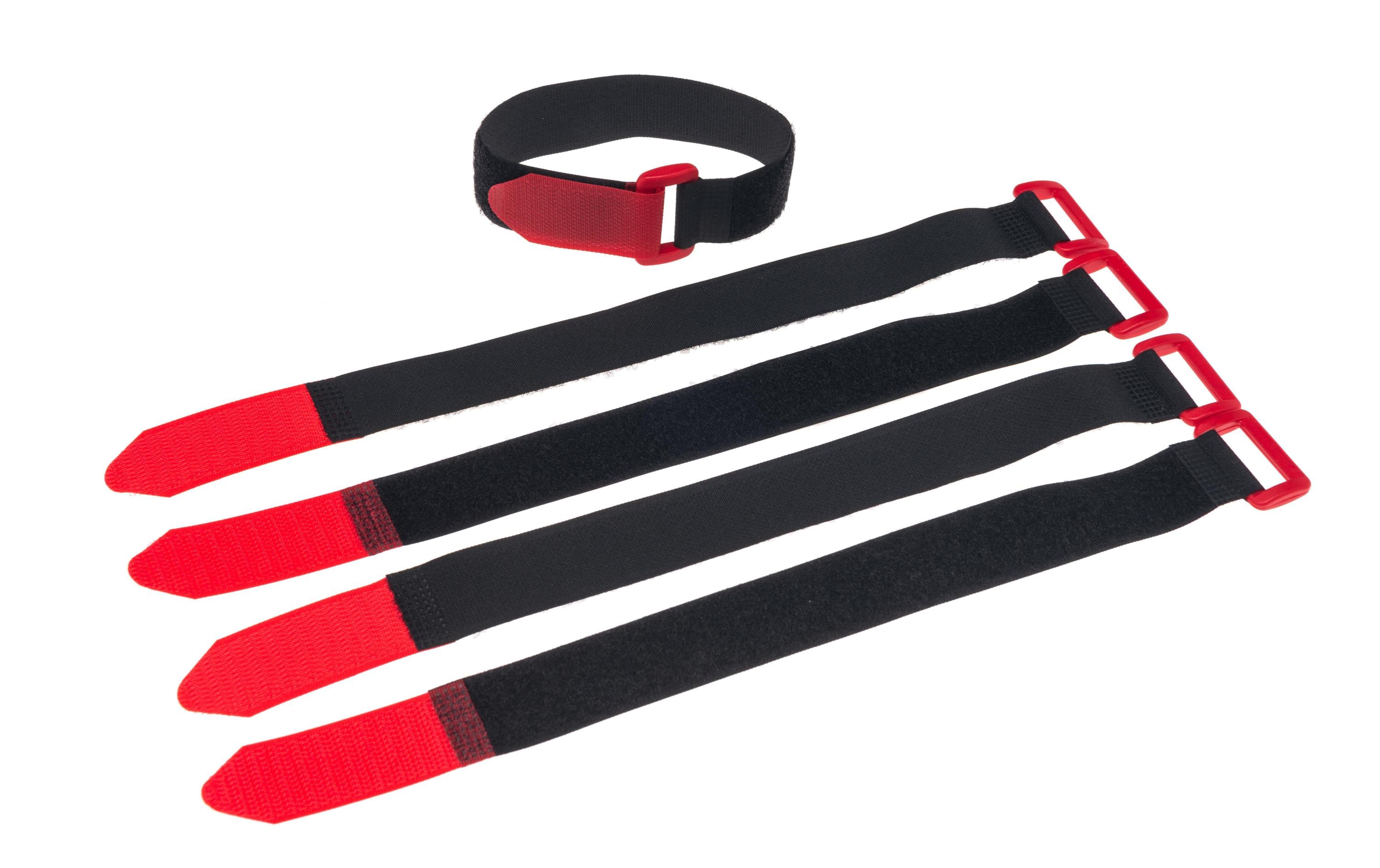 5 STK FAST-VSTRAP 25 x 480 MM BLACK / RED
