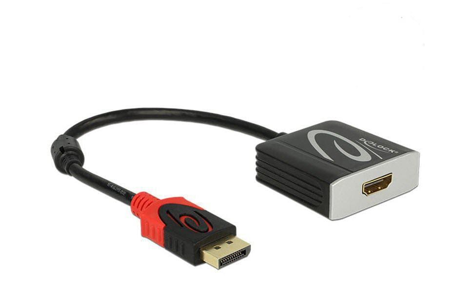 Monitoradapter DP zu HDMI2.0 4K support 60Hz, schwarz, 20cm, aktiv