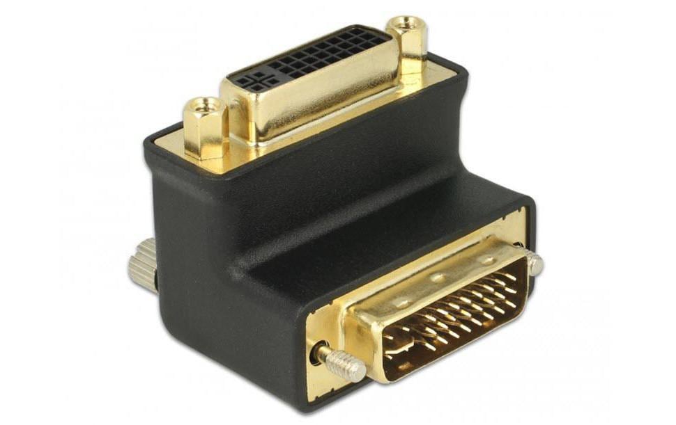 Adapter DVI-I Stecker auf DVI-I Buchse 90° 90 Grad Winkeladapter Duallink 24+5