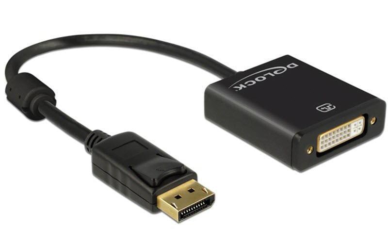 Monitoradapter DP zu DVI, aktiv, 4K Support DP Stecker zu DVI24+5-Bu 20cm, schwarz