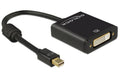Monitoradapter 4K Mini-Displayport zu DVI schwarz, aktiv, 4K Support