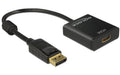 Monitoradapter DP zu HDMI, aktiv,4K Support DP Stecker zu HDMI Buchse , 20cm, schwarz