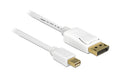 Delock Mini-DP auf DP, 1m, V1.2, 4K support Mini-Displayport zu Displayport, weiss