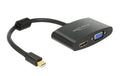 Monitoradapter Mini-DisplayPort zu HDMI&VGA schwarz, 15cm, nur 1 Monitor