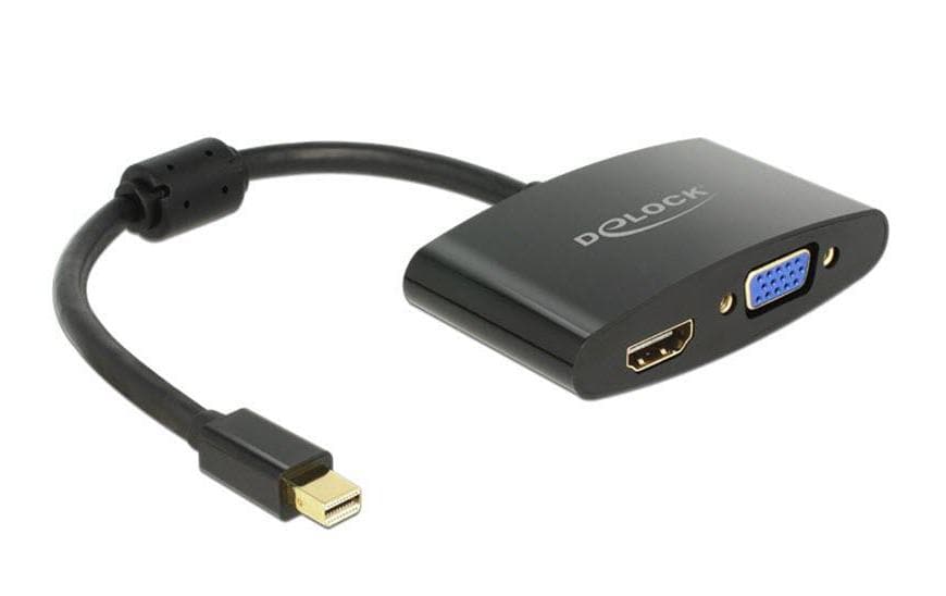 Monitoradapter Mini-DisplayPort zu HDMI&VGA schwarz, 15cm, nur 1 Monitor