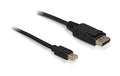Delock Mini-DP auf DP, 3m, V1.2, 4K support Mini-Displayport zu Displayport, schwarz
