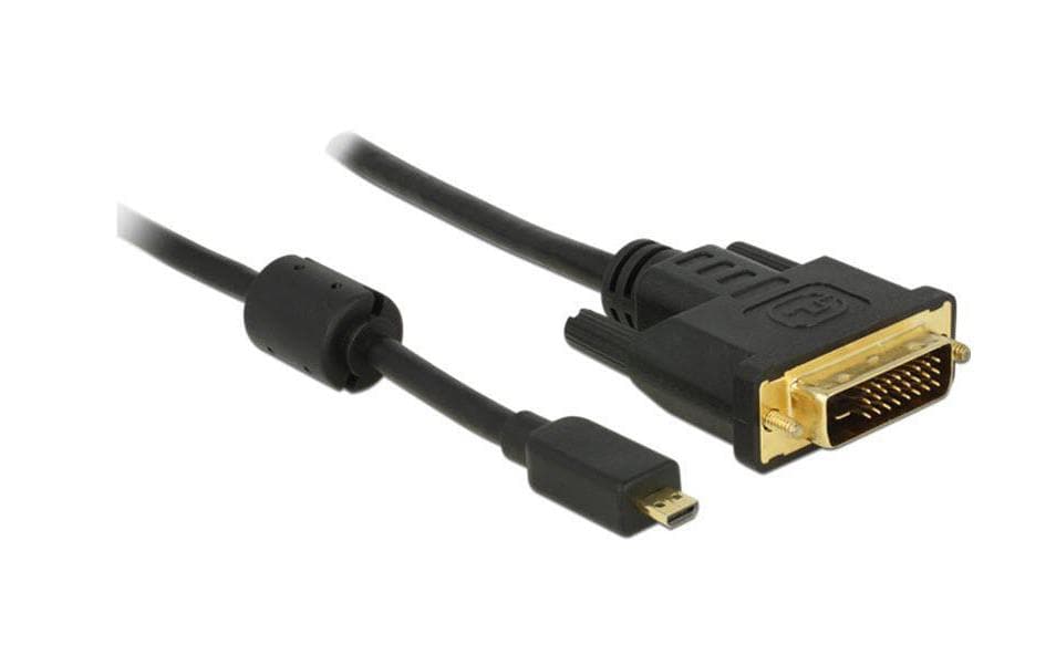 Delock Micro HDMI-D - DVI-D, 2m schwarz, DVI-D 24+1 Duallink