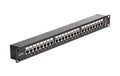 Delock 19" Patchpanel 24 Port, 1HE, schwarz Cat.6, STP, RJ-45 Kupplung