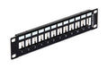 12-Port 10" Panel, metall schwarz, für Keystone Module