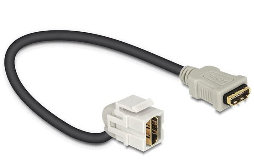 Delock Keystone Jack: HDMI Buchse-Buchse, 110° gewinkelt, 22cm Kabel