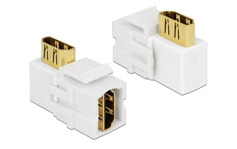 Delock Keystone Jack: HDMI Buchse-Buchse, weiss, 90° gewinkelt