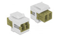 Delock Keystone Jack: LWL LC-LC Buchse-Buchse, Duplex Multimode, grau, OM2