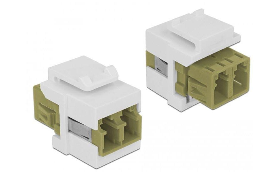 Delock Keystone Jack: LWL LC-LC Buchse-Buchse, Duplex Multimode, grau, OM2