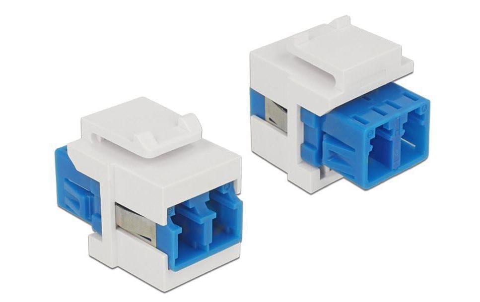 Delock Keystone Jack: LWL LC-LC Buchse-Buchse, Duplex Singlemode, blau
