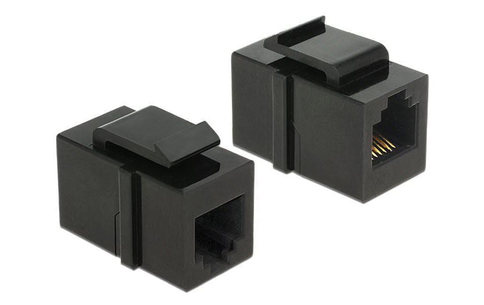 Delock Keystone Jack: RJ-12 Buchse-Buchse, schwarz