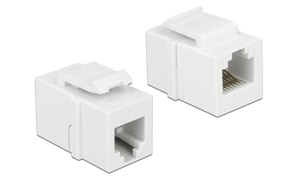 Delock Keystone Jack: RJ-12 Buchse-Buchse, weiss