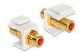 Delock Keystone Cinch Buchse-Buchse, vergoldet, rot