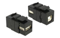 Delock Keystone Jack: USB2.0 A-Buchse-B-Buchse, schwarz