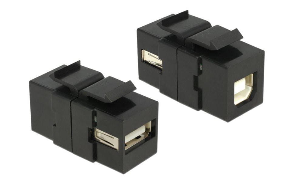 Delock Keystone Jack: USB2.0 A-Buchse-B-Buchse, schwarz