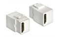 Delock Keystone Jack: HDMI Buchse-Buchse, weiss