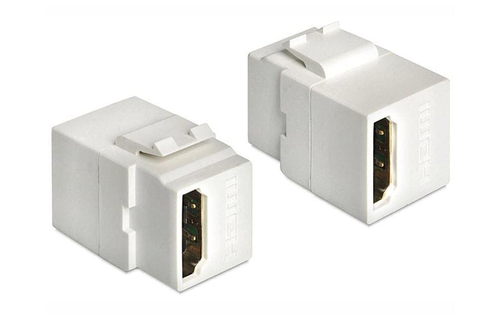 Delock Keystone Jack: HDMI Buchse-Buchse, weiss
