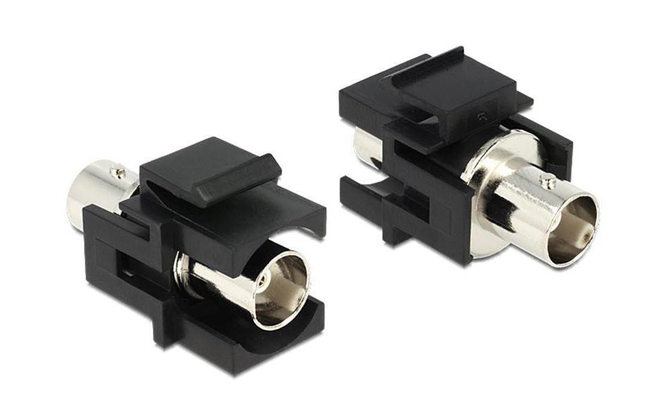 Delock Keystone Jack: BNC Buchse-Buchse, schwarz