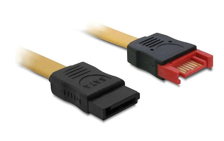Delock SATA-3 Verlängerungskabel: 30cm 6 Gbps, 7Pins, gelb