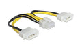 Kabel Stromversorgung 2x5.25 auf 1xEPS 8Pol 2x5.25" Molex auf 1x 8Pol EPS