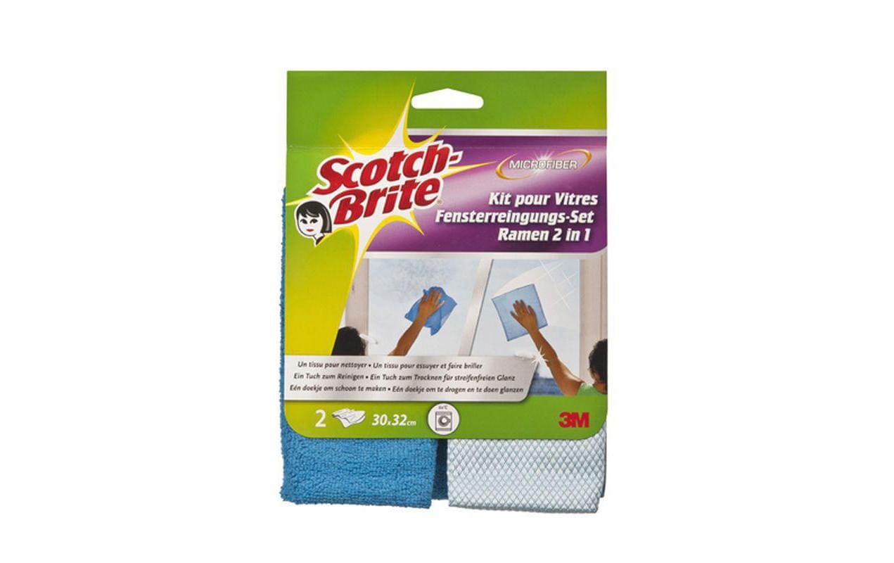 3M Scotch-Brite Mikrofaser Fenster Set Inhalt 2 Stück