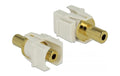 Delock Keystone Jack: 3.5mm Klinke Buchse-Buchse, weiss, vergoldet, 3Pin
