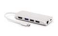 LMP USB-C 3.1 zu HDMI&3xUSB3.0&LAN&MicroSD Aluminium Gehäuse, silber,inkl. USB-C Laden
