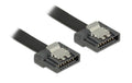 Delock SATA-3 Kabel 10 cm, Metall Clip 6 Gbps, extrem flexibel, schwarz