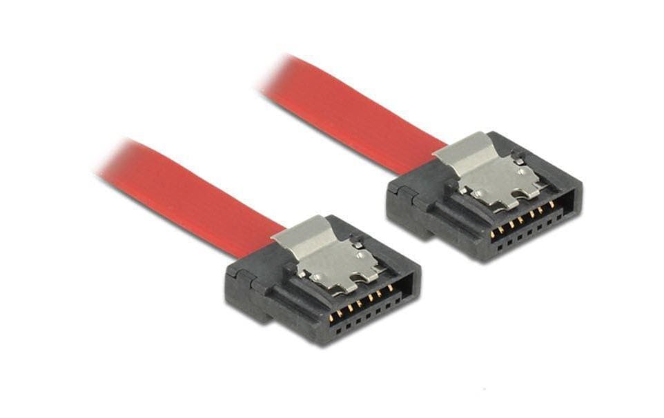 Delock SATA-3 Kabel 20 cm, Metall Clip 6 Gbps, extrem flexibel, rot