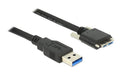USB3.0 Kabel, 3m, A-MicroB A-Stecker auf MicroB Stecker verschraubbar