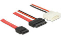 SATA2 Kabel für Slimline Geräte(ODD), 50cm SATA+Power, 7+6 Pin Anschluss, 5 Volt Molex