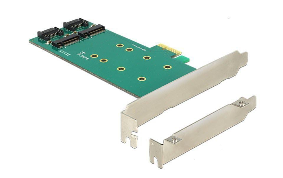 DeLock PCI-Express-x4 Kontroller 2x M.2 SATA, inkl. SATA-Kabel