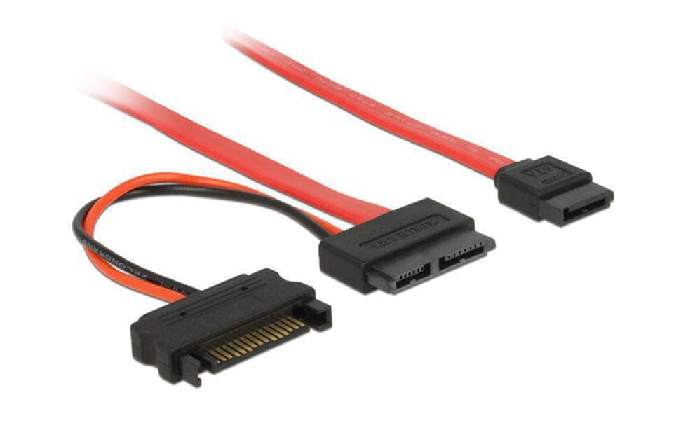 SATA2 Kabel für Slimline Geräte(ODD), 30cm SATA+Power, 7+6 Pin Anschluss, 5 Volt SATA