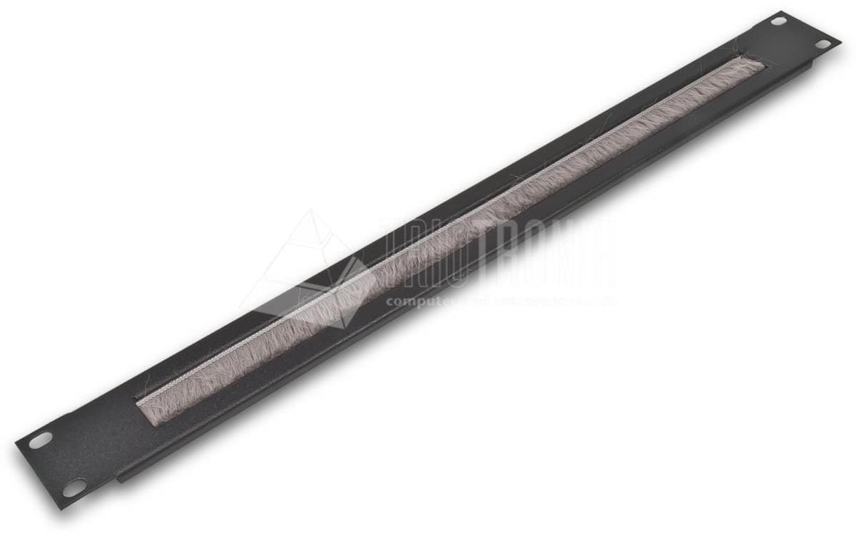 19" WIREWIN 1HE Kabeldurchführungspanel mit Bürste, schwarz