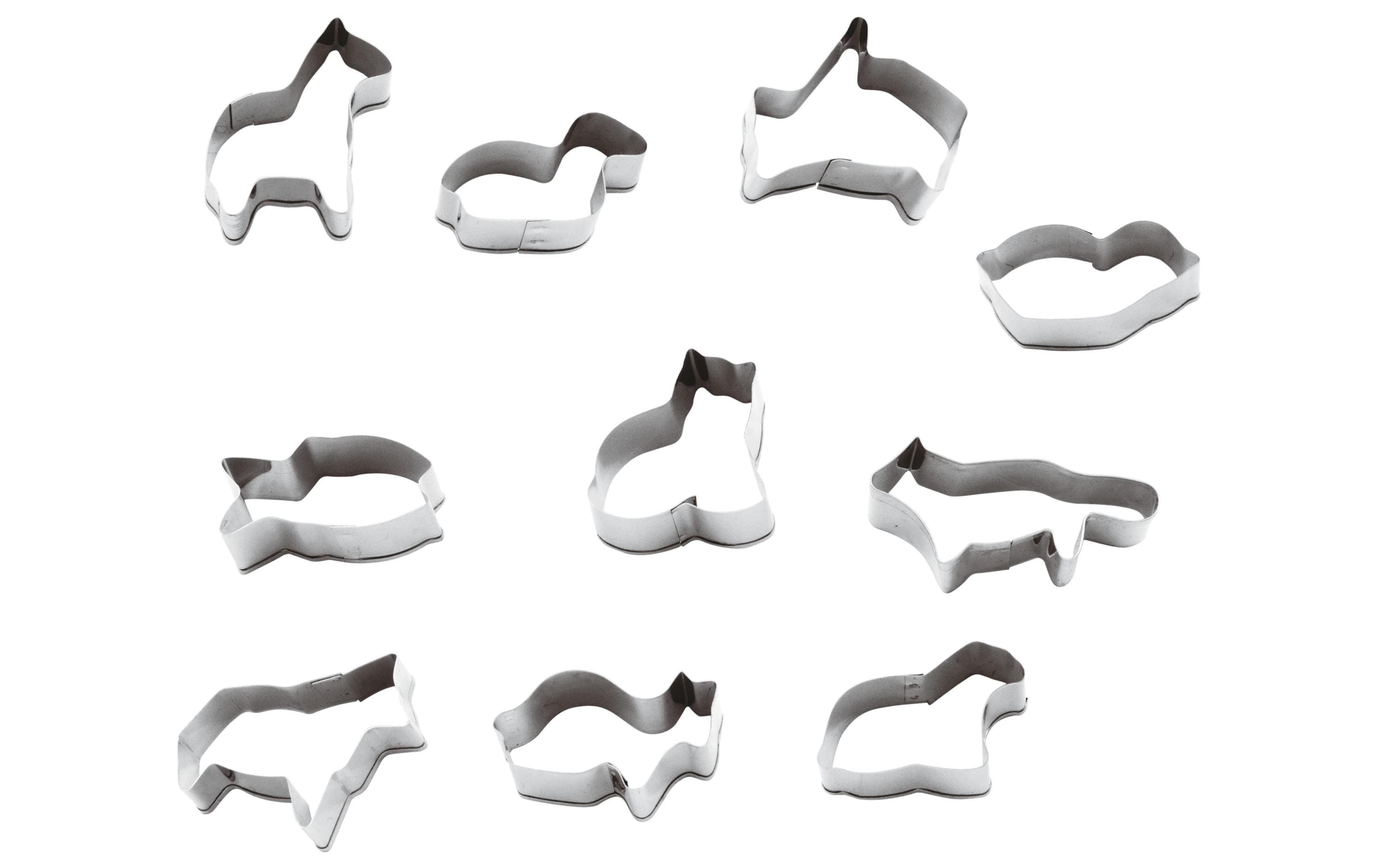Paderno Ausstechformset 10teilig Animals D: 10cm, H: 2cm, Edelstahl