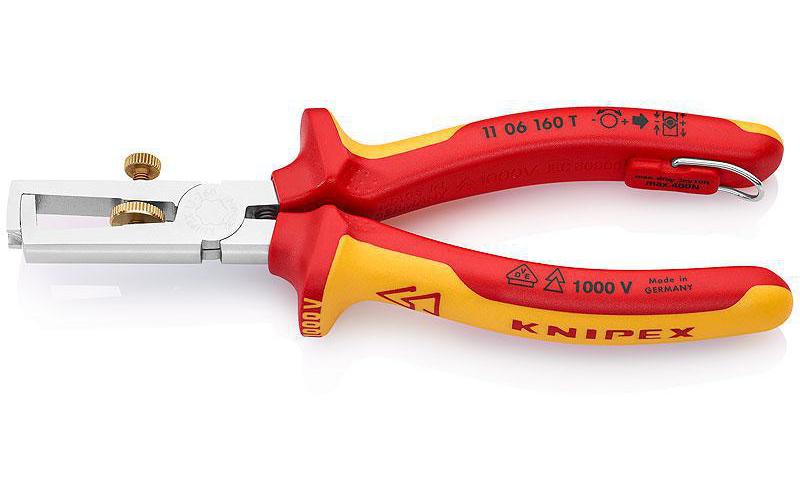 Knipex Abisolierzange verchromt 160 mm mit Öse