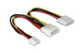 Kabel Stromversorgung Y-Kabel / Weiche, intern von 5 1/4" auf 1x 3 1/2" + 1x5 1/4