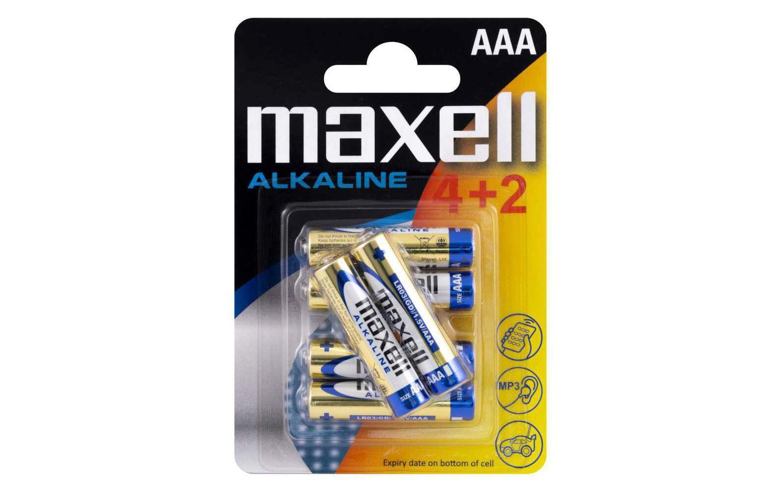 Maxell Batterie AAA 4+2 (6er) vergl. LR03, Blister