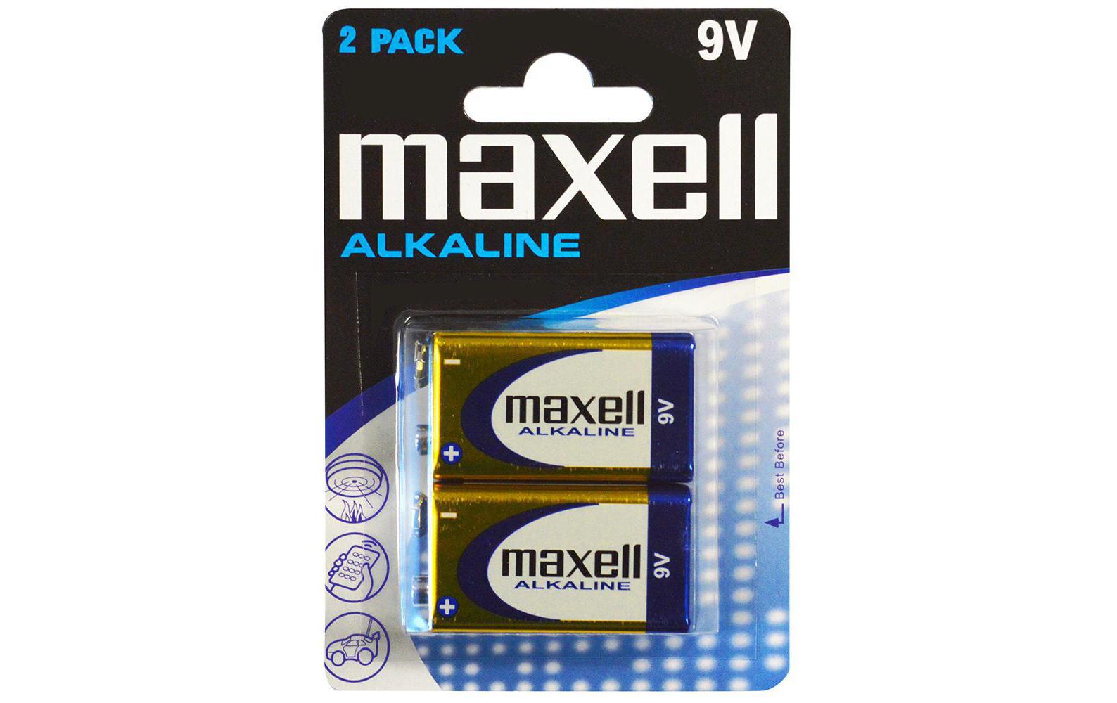 Maxell Batterie 9V 2 Stück vergl. 6LR61, Blister
